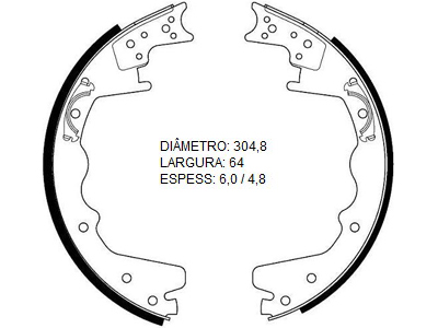 Lona Freio D-20 93/, Silverado (Patim)