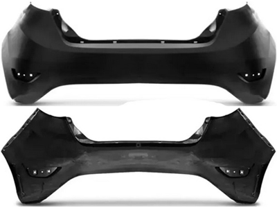 Parachoque traseiro new fiesta hatch 11 13 preto liso