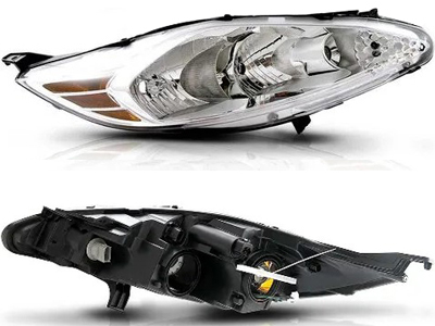 Farol new fiesta 11 13 ld mascara cromada pisca ambar