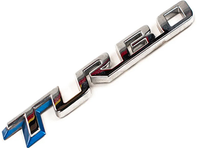 Emblema turbo onix onix plus mala cromado com azul