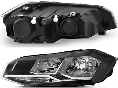 Farol polo virtus 17 le mascara negra friso cromado