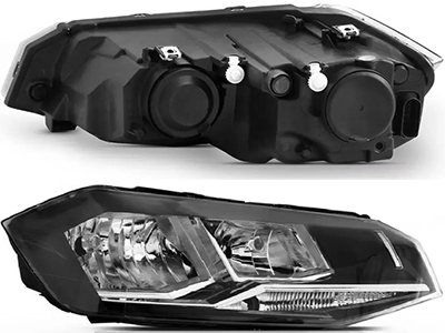 Farol polo virtus 17 ld mascara negra friso cromado