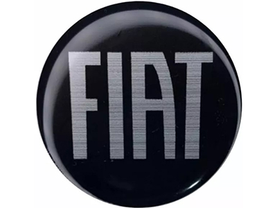 Emblema resinado calota fiat preto jogo 48mm