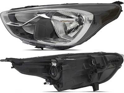 Farol ka 19 le mascara negra moldura cromada