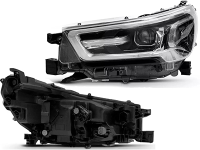 Farol hilux 21 le c led eletrico pick up aro cromado