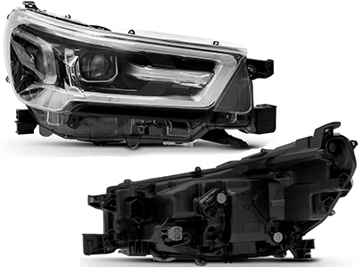 Farol Hilux 21/ LD (C/Led, Elétrico, Pick-Up, Aro Cromado)