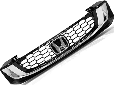 Grade civic 15 16 preta friso cromado e emblema