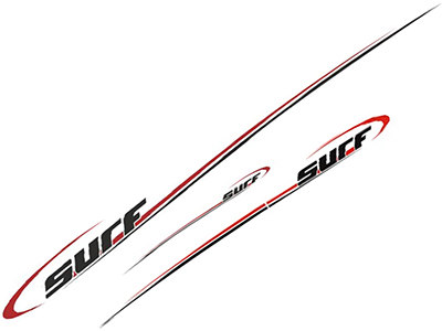 Faixa Saveiro/Parati Surf Preta/Vermelha (Jogo)