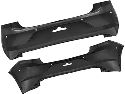 Parachoque traseiro polo 17 22 preto liso c sensor