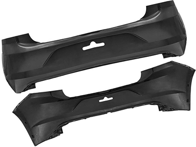 Parachoque traseiro polo 17 22 preto liso s sensor