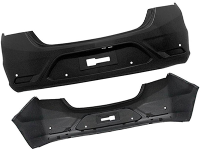 Parachoque traseiro prisma 17 19 c sensor s refletor