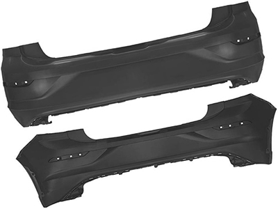 Parachoque traseiro polo 23 preto liso s sensor