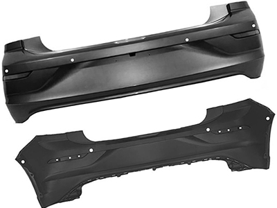 Parachoque traseiro polo 23 preto liso c sensor