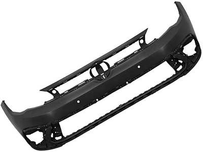 Parachoque dianteiro polo 23 preto liso c sensor