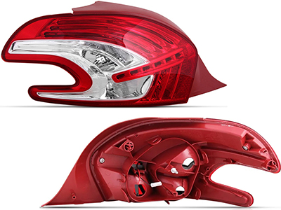 Lanterna Peugeot 208 12/20 Bicolor TE (C/Led,Borda Vermelha)