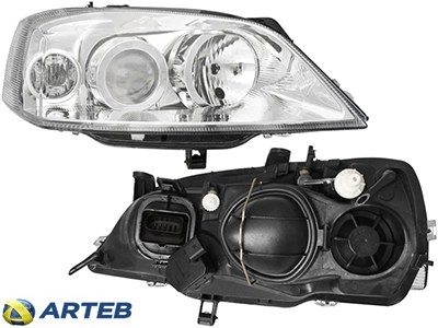 Farol astra 03 11 ld mascara cromada c motor