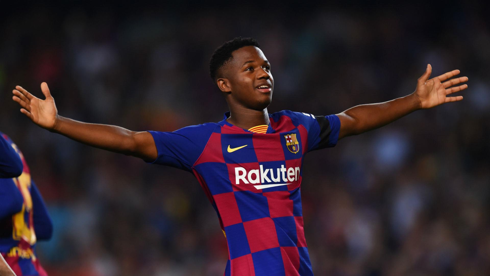 Jovem Ansu Fati em ação pelo Barcelona, da Espanha (Foto: Alex Caparros)