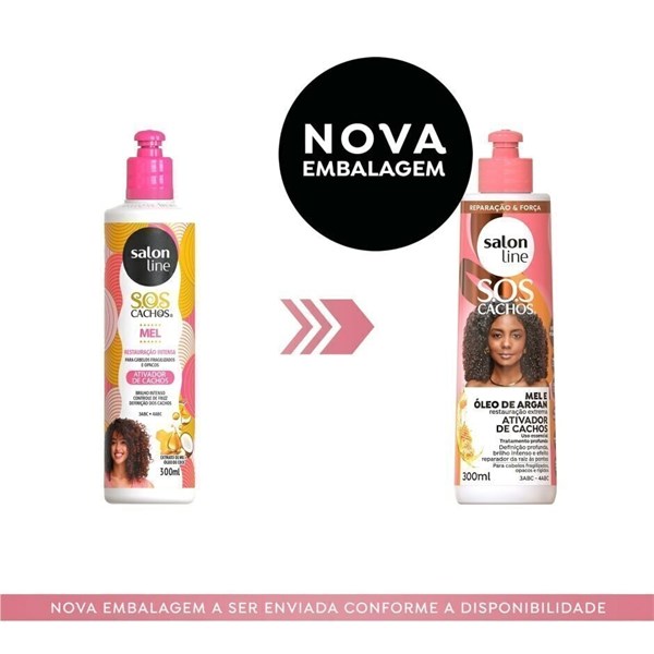 ATIVADOR DE CACHOS SALON LINE MEL E OLEO DE ARGAN 300ML