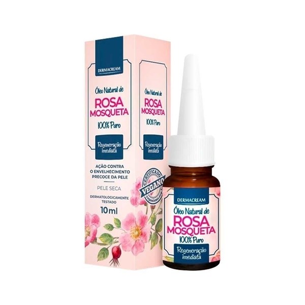 Óleo Natural Dermacream Rosa Mosqueta 10ml 100% Puro