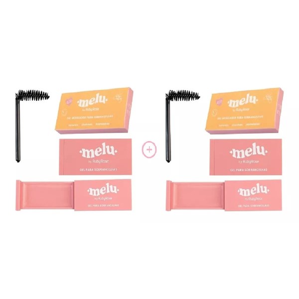KIT 2 GEL MODELADOR PARA SOBRANCELHAS MELU RUBYROSE 10g