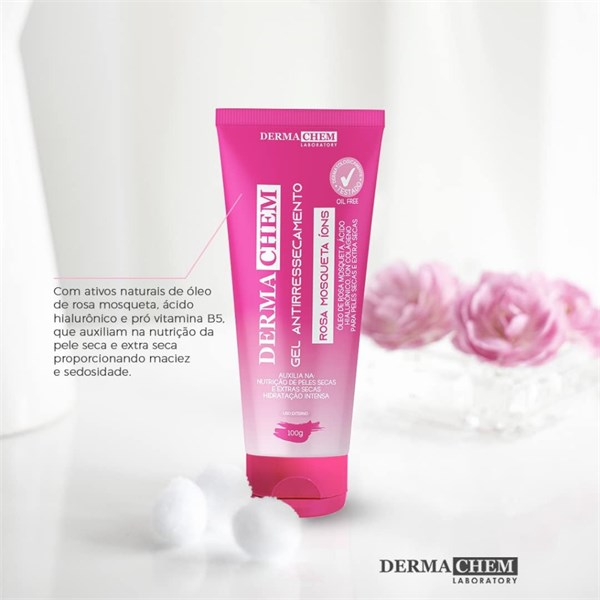 GEL ANTIRRESSECAMENTO DERMACHEM ROSA MOSQUETA100G