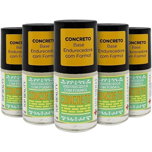 KIT 05 Esmalte Top Beauty S.O.S Base de unha Concreto Endurecedor