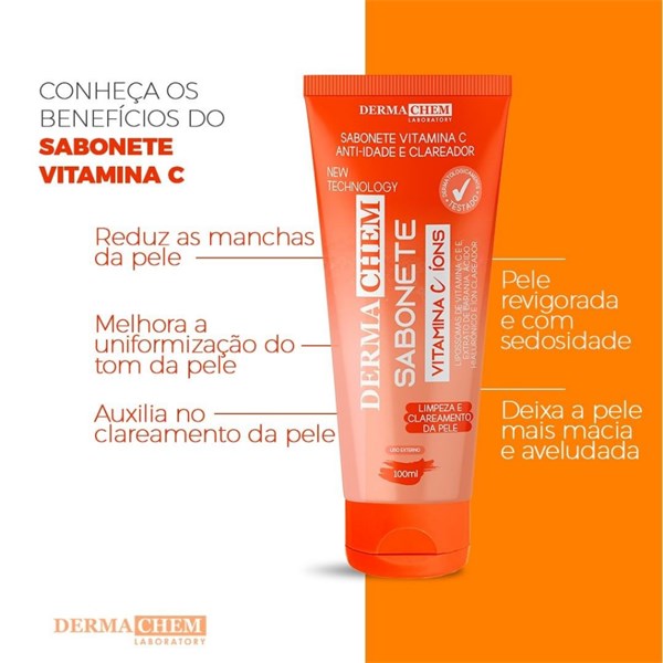 KIT VITAMINA C ANTI-IDADE - GEL ESFOLIANTE e SABONETE - DERMACHEM