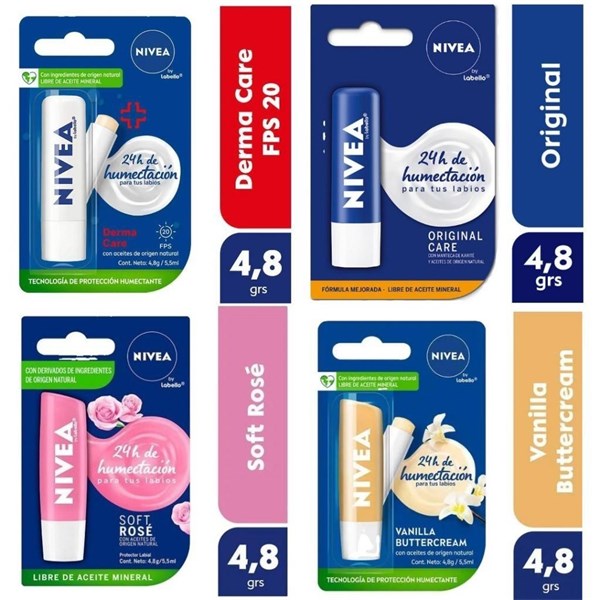 Kit 4 Hidratantes Labial Nivea