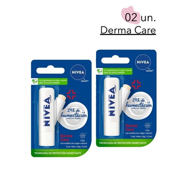 Hidratante Labial Nivea Kit 2 Hidratantes Labial Nivea DERMA CARE