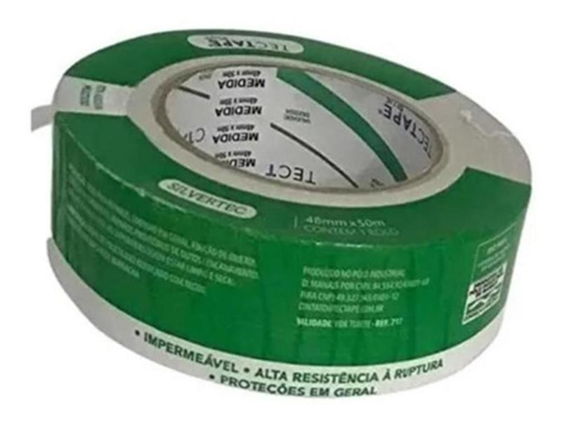 Fita Tecido Adesiva Multiuso Silver Tape Branca 48mm X 50 Mt