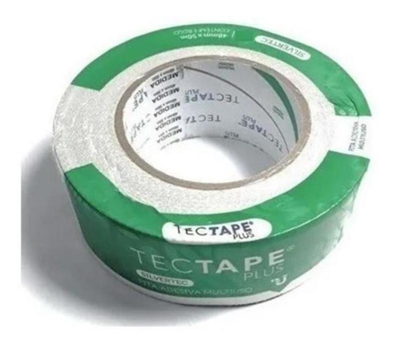 Fita Tecido Adesiva Multiuso Silver Tape Branca 48mm X 50 Mt