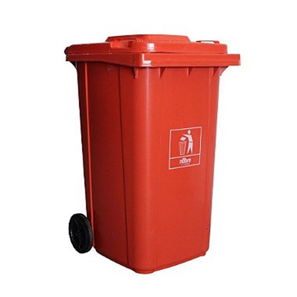COLETORA PLASTICA 240L. C/RODAS (MOD. EUROPEU) LARANJA - NOBRE - REF.:39839