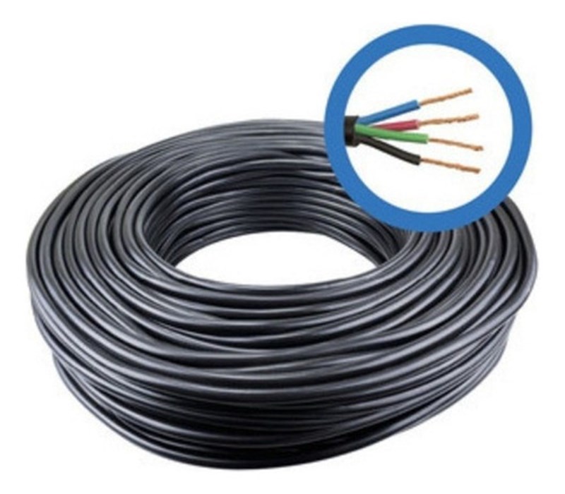 Cabo Flexível Pp Extensão 4x1,5mm Rolo Com 10 Metros