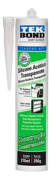 Silicone Acético Transparente Tubo 256g/270ml Tek Bond