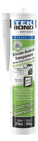 Silicone Acético Transparente Tubo 256g/270ml Tek Bond