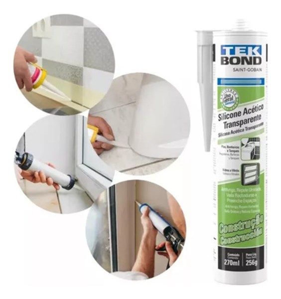 Silicone Acético Transparente Tubo 256g/270ml Tek Bond