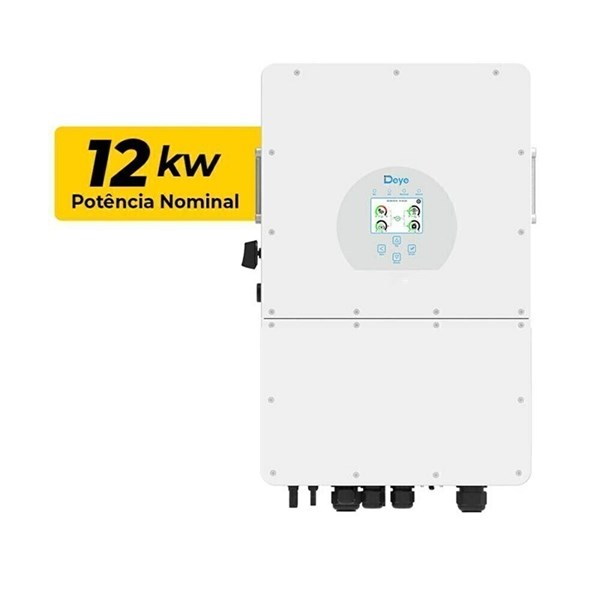 INVERSOR DEYE HIBRIDO 12KW 220V TRIFASICO 2 MPPT BAIXA TENSAO CC