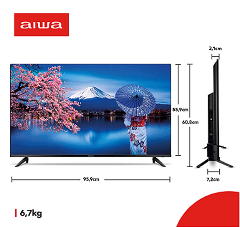 Smart TV Aiwa 43", Full HD, Android, AWS-TV-43-BL-02-A | Preto