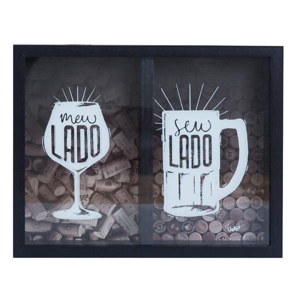 Quadro de Rolhas e Tampinhas - Vinho e Cerveja