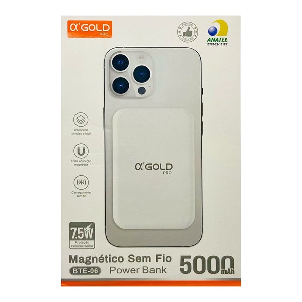 BATERIA PORTÁTIL MAGNÉTICA (MEGSAFE) 5000 MAH - GOLD