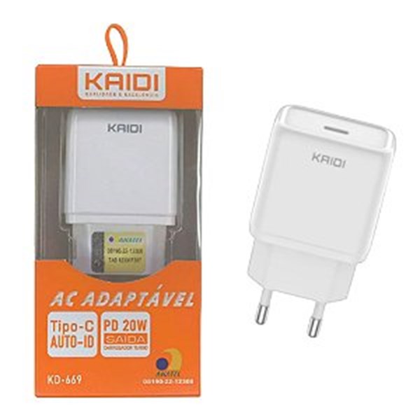 FONTE USB-C 20W AUTO-ID KAIDI KD-669