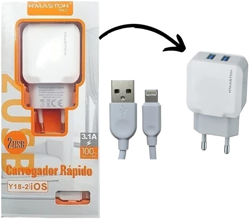 CARREGADOR COMPLETO 4.1A + 2 SAÍDAS USB HMASTON