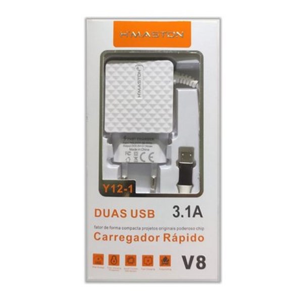 CARREGADOR COMPLETO 4.1A + 2 SAÍDAS USB HMASTON