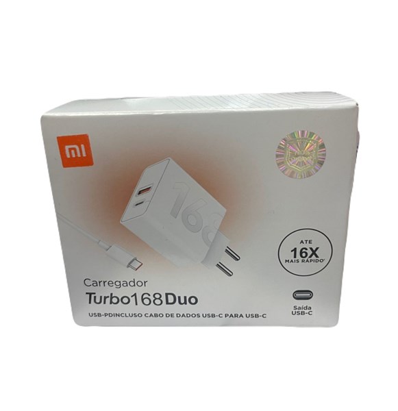 CARREGADOR COMPLETO XIAOMI USB + USB-C 168W TURBO