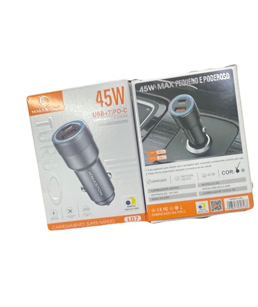 FONTE VEICULAR 45W USB + USB-C HMASTON (LO61)