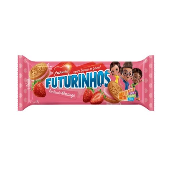 BISCOITO RECHEADO FUTURINHO CAPRICCHE MORANGO 48G