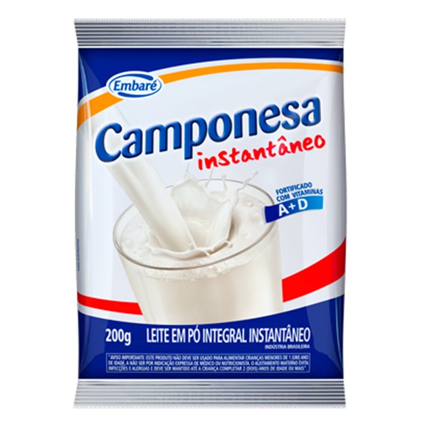 LEITE PÓ INSTANTÂNEO INTEGRAL CAMPONESA PACOTE 200G