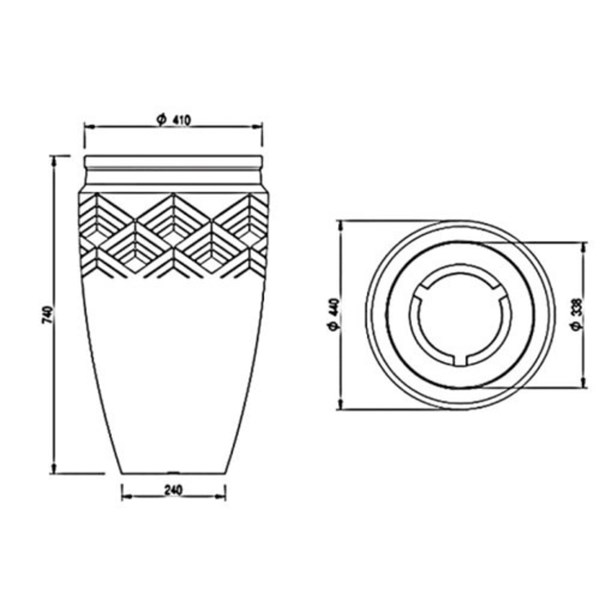 VASO TRIBO 44- CIMENTO QUEIMADO