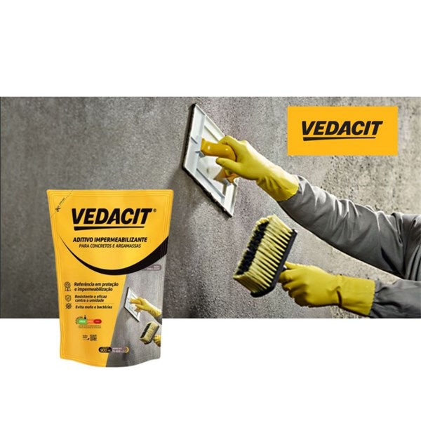 VEDACIT ADITIVO IMPERMEABILIZANTE HIDROFUGANTE ARGAMASSA CONCRETO 900ML