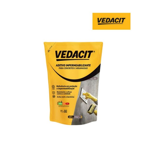 VEDACIT ADITIVO IMPERMEABILIZANTE HIDROFUGANTE ARGAMASSA CONCRETO 900ML